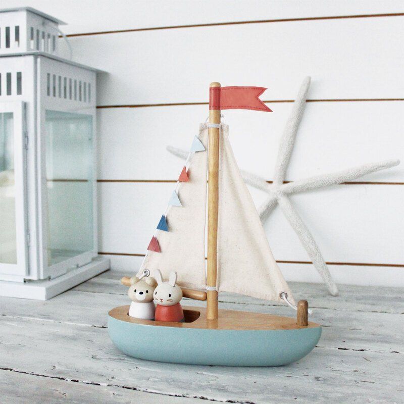 Tender Leaf Toys Wooden Sailaway Boat