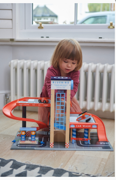 Tender Leaf Toys Wooden Blue Bird Service Station Play Set