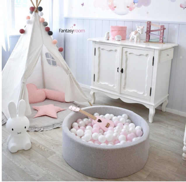 Joy Baby Alexander Grey Round Ball Pit