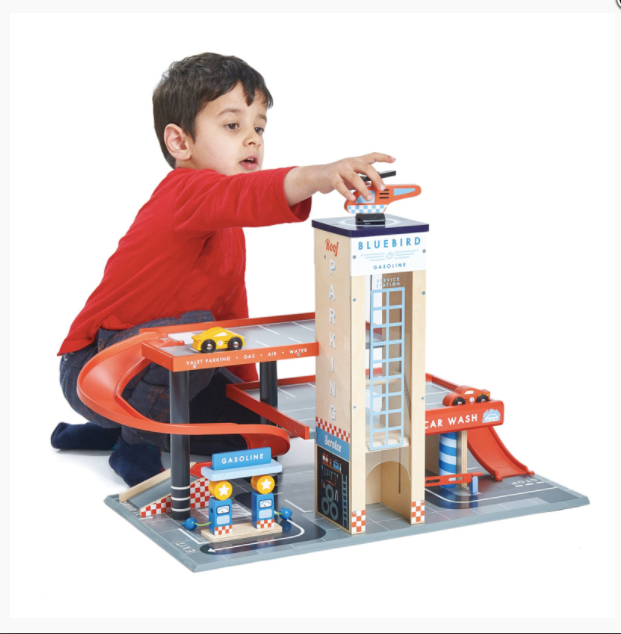 Tender Leaf Toys Wooden Blue Bird Service Station Play Set