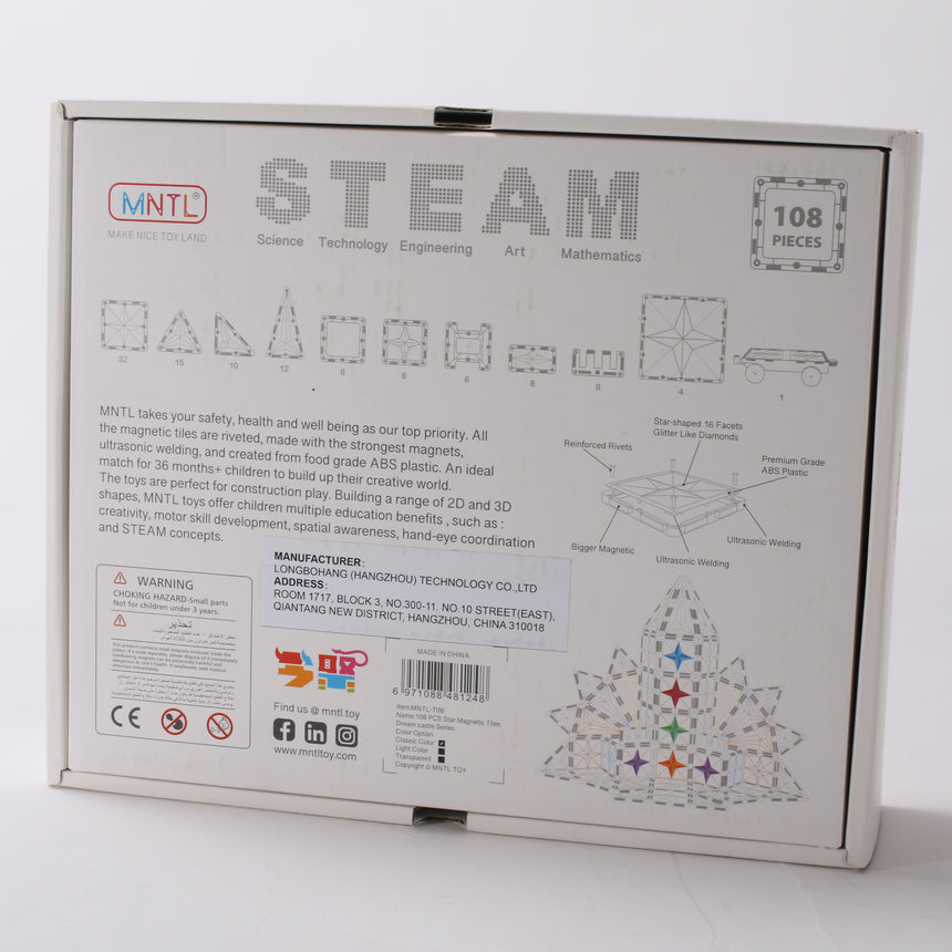 MNTL Pastal Magnetic Tile 108 Pcs
