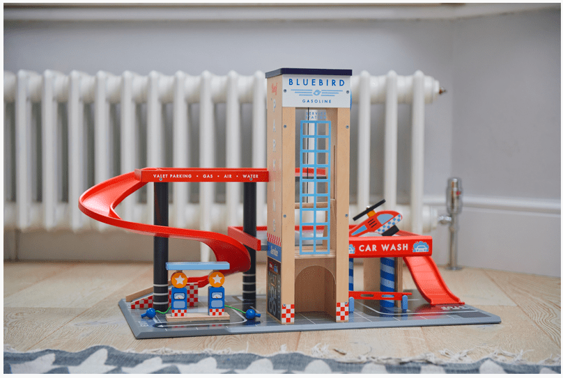 Tender Leaf Toys Wooden Blue Bird Service Station Play Set