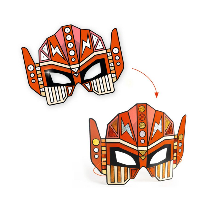 Djeco Do It Yourself Super Robots Masks (Metallic Stickers)