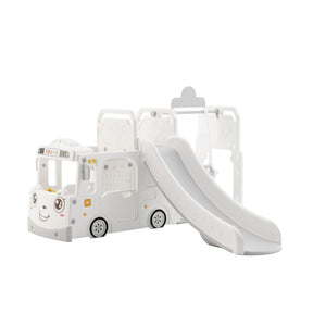 ALL 4 KIDS Lucas  Baby Slider and Swing Play Center with Bus - White