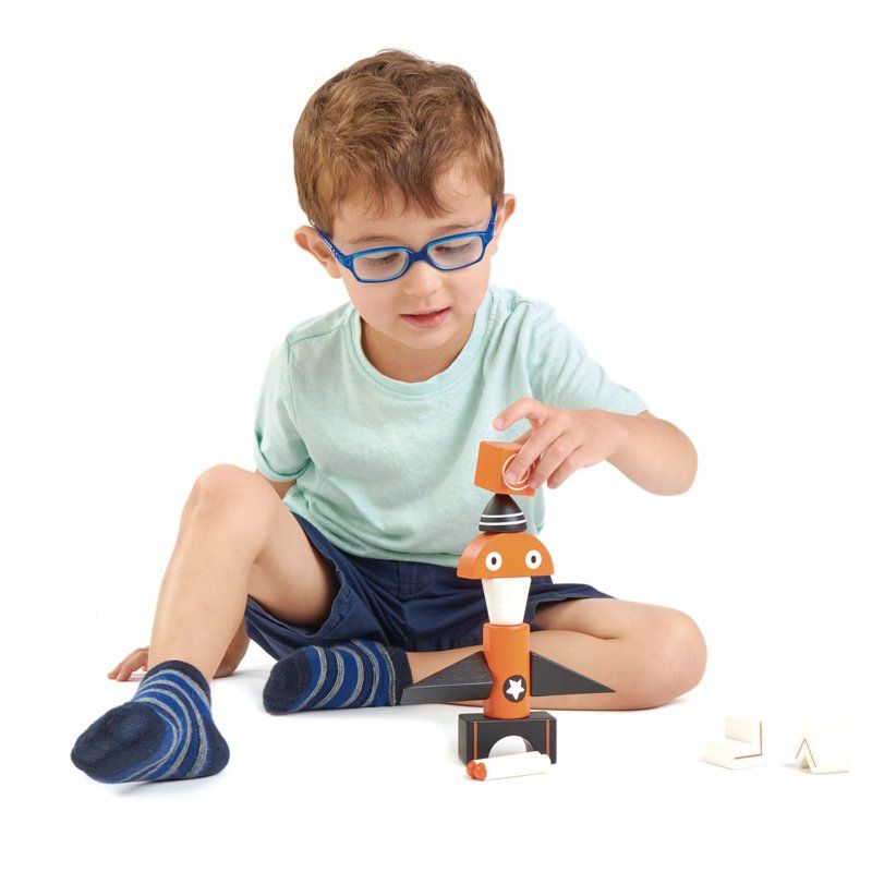 Tender Leaf Toys 12 pc Wooden Galaxy Magblocks Set