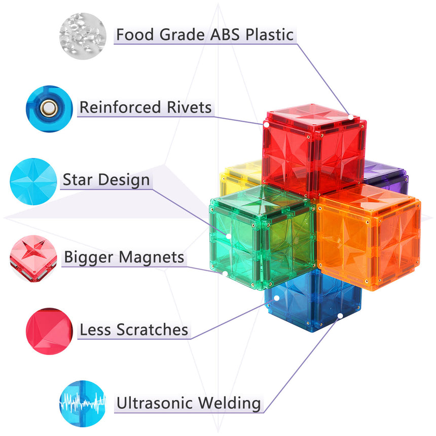 MNTL Classic Star Magnetic Tile 120 Pcs Set