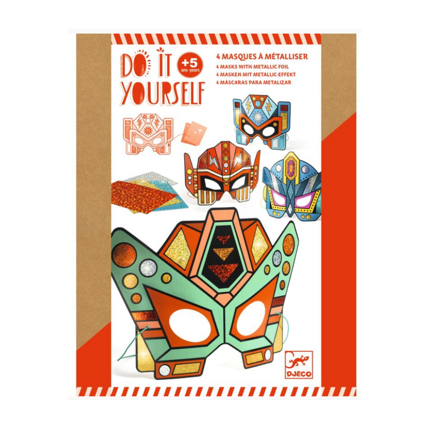 Djeco Do It Yourself Super Robots Masks (Metallic Stickers)