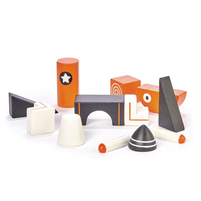 Tender Leaf Toys 12 pc Wooden Galaxy Magblocks Set