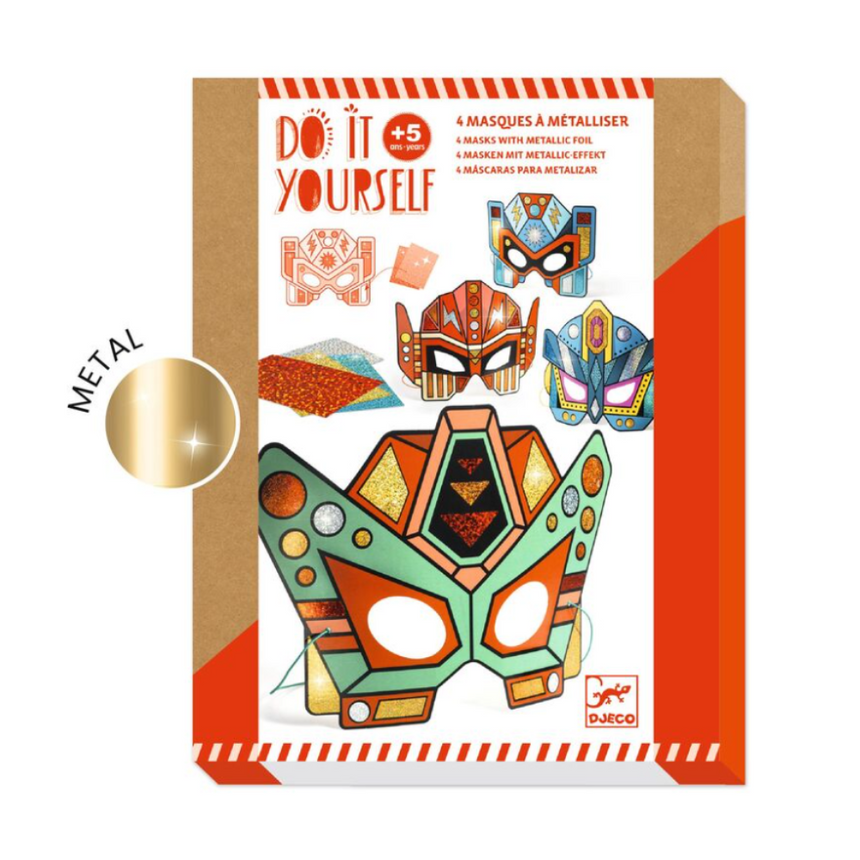 Djeco Do It Yourself Super Robots Masks (Metallic Stickers)