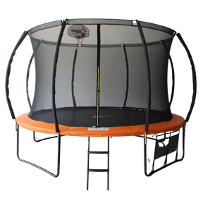 ALL 4 KIDS 12 FT Jump Zone Spring Trampoline with Basketball Board