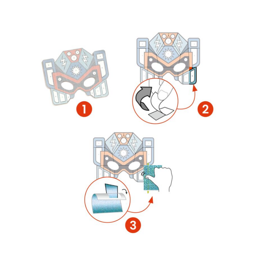 Djeco Do It Yourself Super Robots Masks (Metallic Stickers)