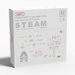 MNTL Classic Basic Teaching Aids Magnetic Tile Set 62 Pcs