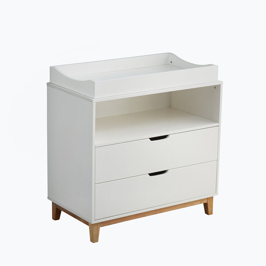 JOY BABY Aurora 2 Drawers Chest of Draw with Change Table - White