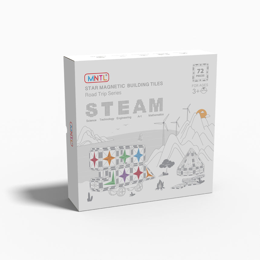 MNTL Classic Road Trip Magnetic Tile Set 72 Pcs