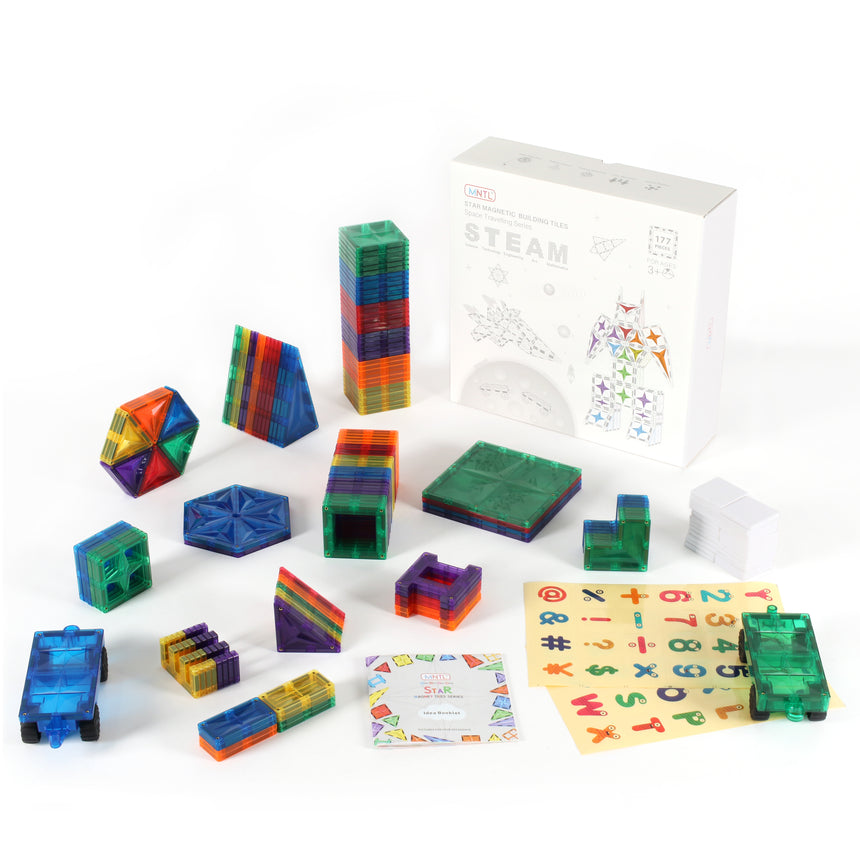 MNTL Classic Space Travelling Magnetic Tile Set 177 Pcs