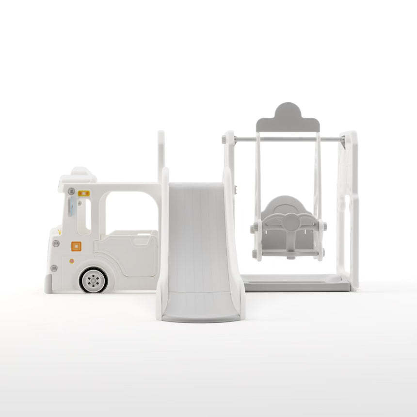 ALL 4 KIDS Lucas  Baby Slider and Swing Play Center with Bus - White