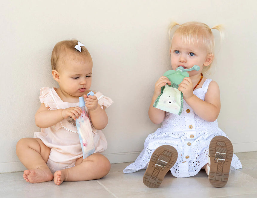 Cherub Baby On The Go Reusable Food Pouch150ml Animal 5pk