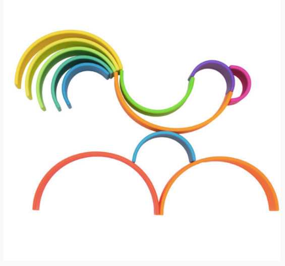 Dena Toys 12pcs Neon Rainbow  Stacking Toy