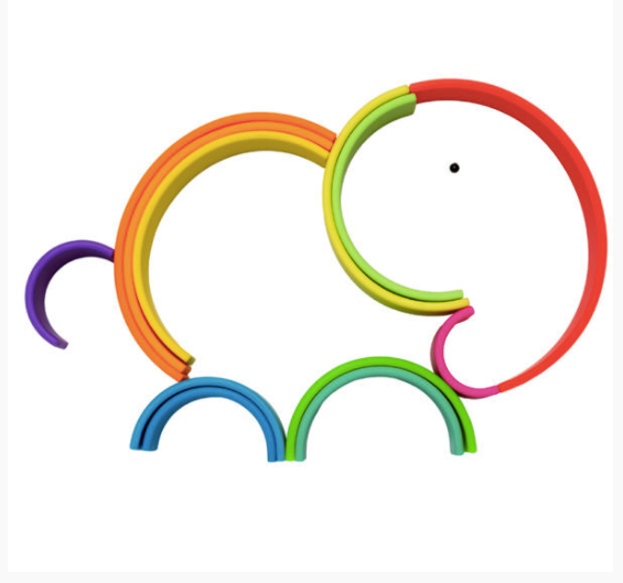 Dena Toys 12pcs Neon Rainbow  Stacking Toy