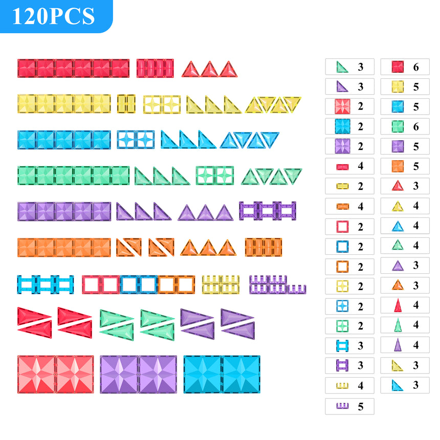 MNTL Classic Star Magnetic Tile 120 Pcs Set