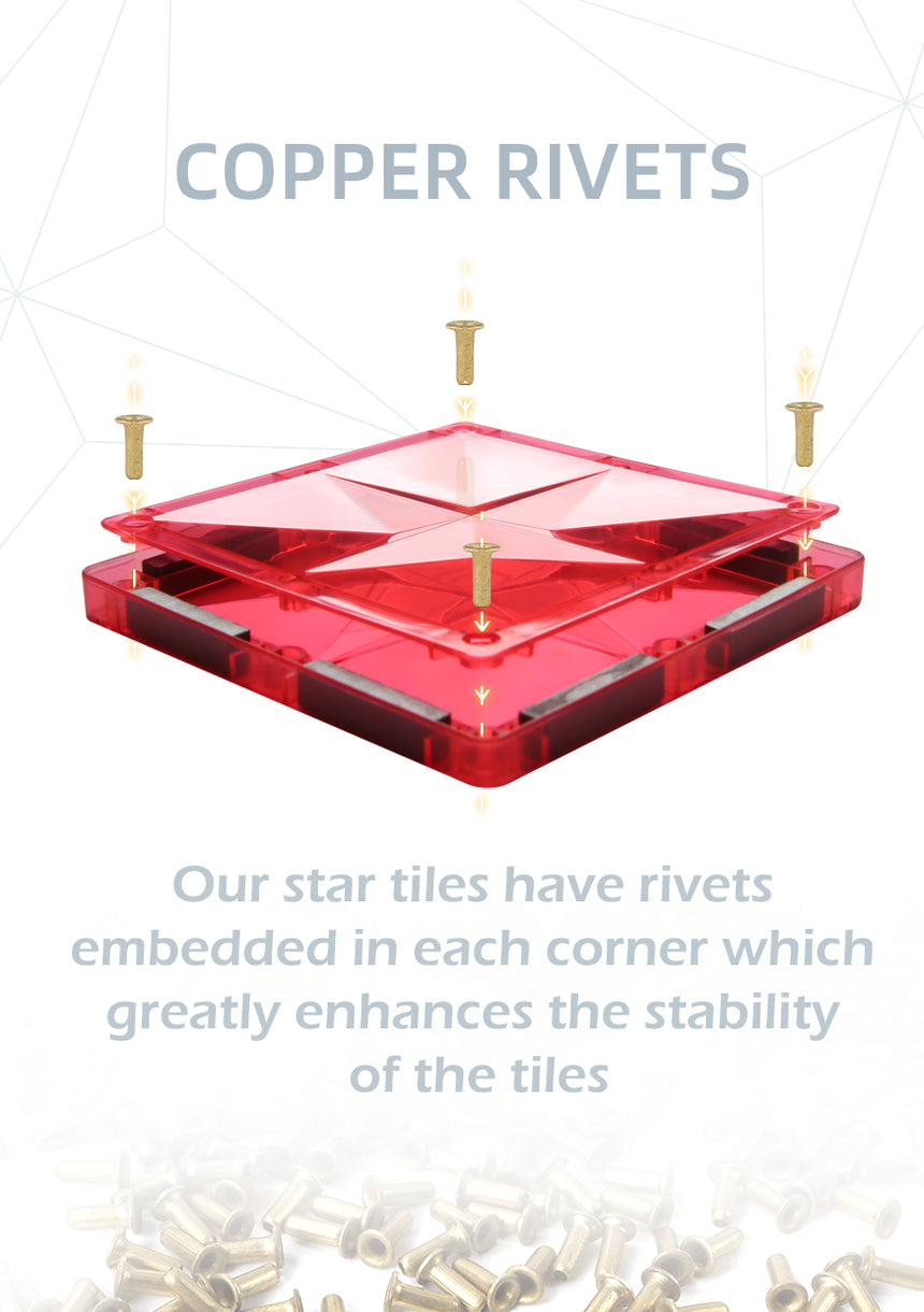 MNTL Classic Basic Teaching Aids Magnetic Tile Set 62 Pcs