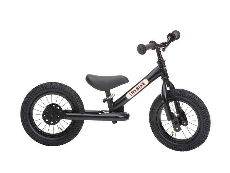 Trybike 2 in 1 Steel Balance Bike and Tricycle - Vintage Black