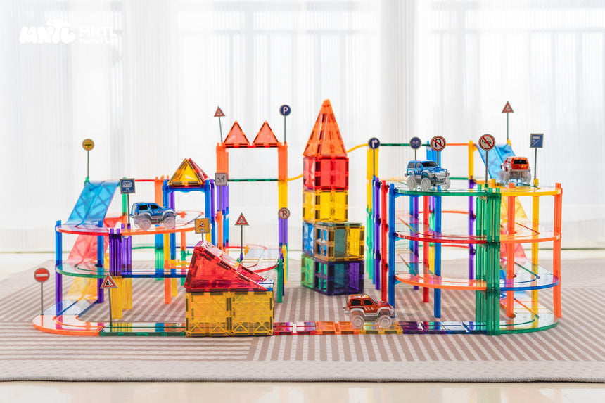 MNTL Classic Magnetic Car Track Set 108 Pcs