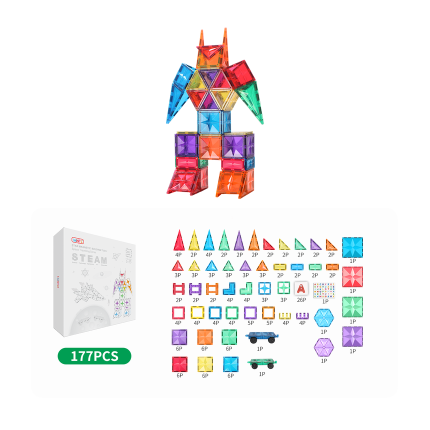 MNTL Classic Space Travelling Magnetic Tile Set 177 Pcs