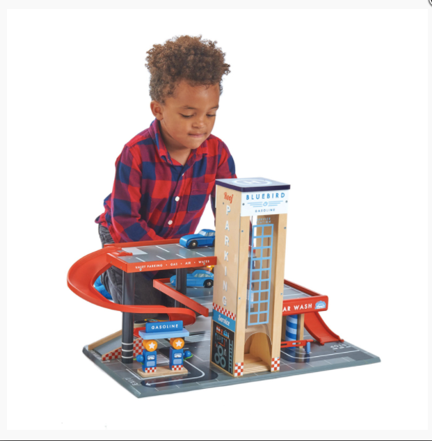 Tender Leaf Toys Wooden Blue Bird Service Station Play Set