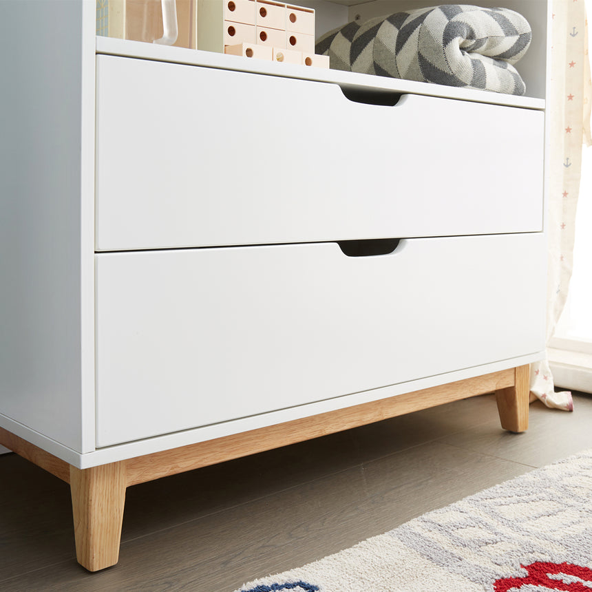 JOY BABY Aurora 2 Drawers Chest of Draw with Change Table - White