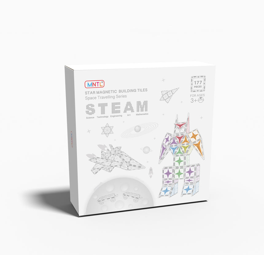MNTL Classic Space Travelling Magnetic Tile Set 177 Pcs