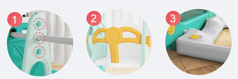 ALL 4 KIDS Lucas  Baby Slider and Swing Play Center with Bus - White