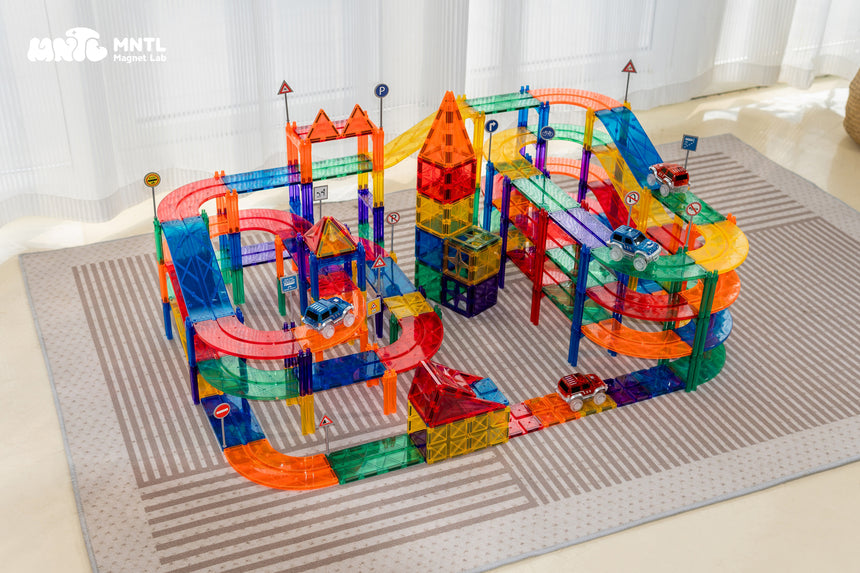 MNTL Classic Magnetic Car Track Set 108 Pcs