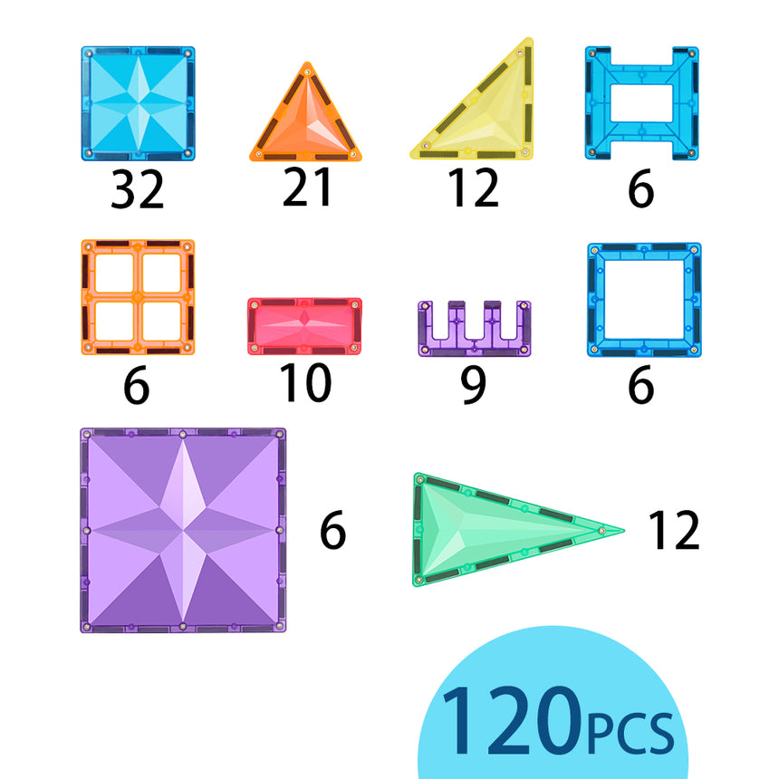 MNTL Classic Star Magnetic Tile 120 Pcs Set