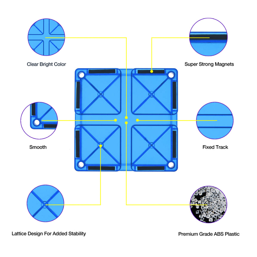 MNTL Classic Magnetic Car Track Set 108 Pcs