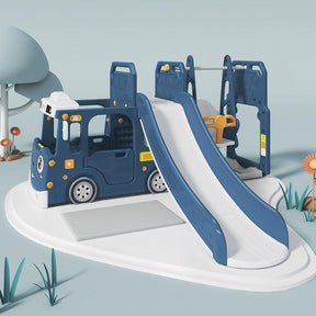 ALL 4 KIDS Lucas  Baby Slider and Swing Play Center with Bus - Blue