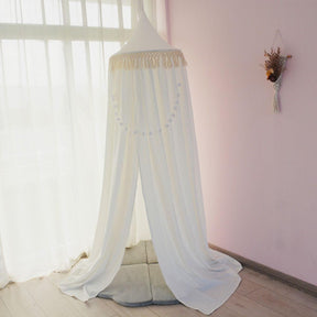 All 4 Kids Tulip Nursery Canopy with Tassel - White